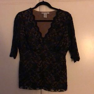 Black laced Stretchy Top